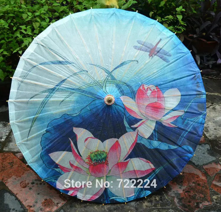 

Dia 84cm Chinese Handmade Craft Oil Paper Umbrella Lotus Picture Waterproof Cosplay Drama Props Dance Collection Gift Umbrella