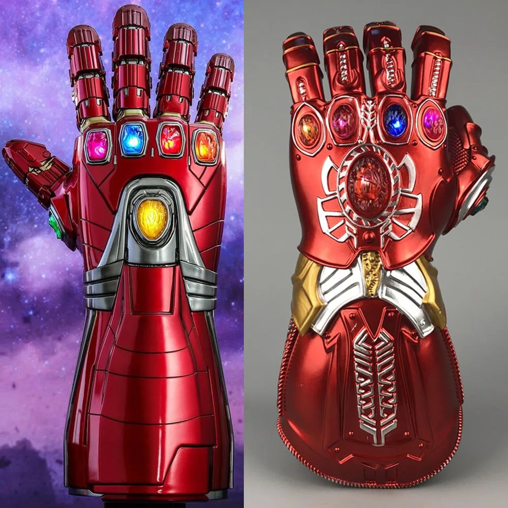 

Avengers 4 Endgame Superhero Iron Man Tony Stark Thanos Gauntlet Infinity LED light Gloves PVC Cosplay Props Kids Adults Size