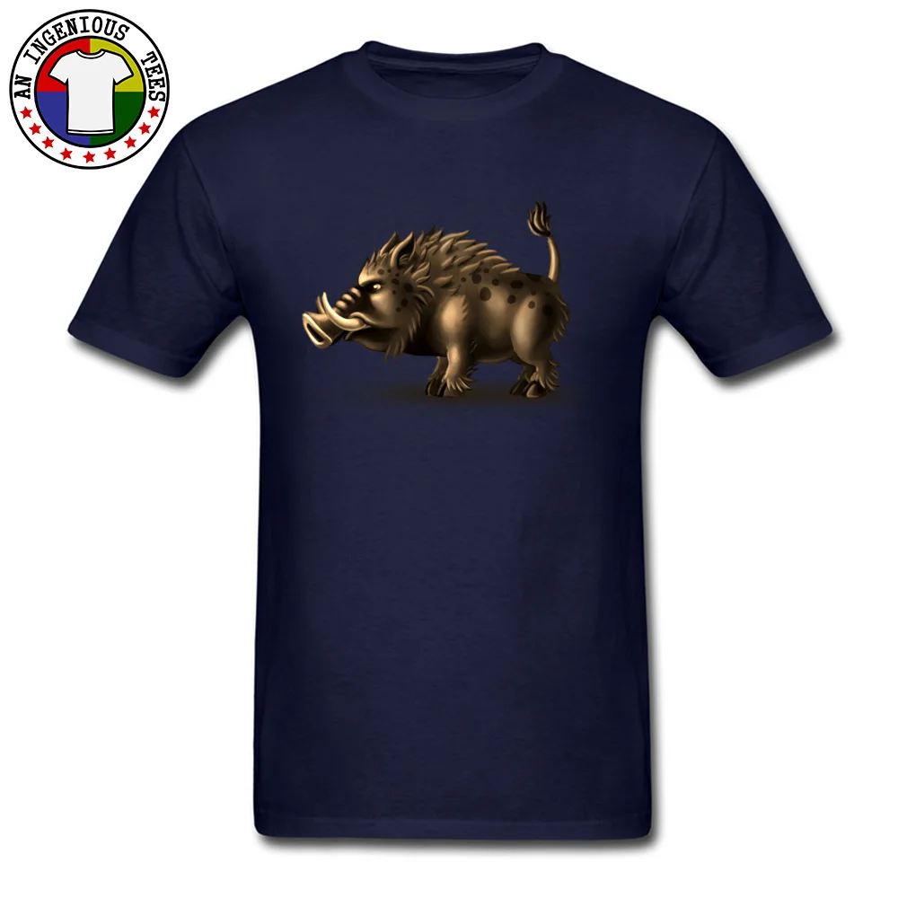 Cotton Fabric Mens Short Sleeve Animal Boar T-shirts Print Tops Shirts On Sale Normal Crewneck Tee Shirt Top Quality Animal Boar navy