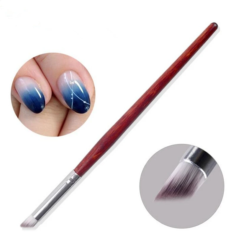 1pc gradient color change nail art dye drawing painting angled brush pen acrylic uv gel polish gradual blooming tips wood handle - Hair Color Pen 1pc gradient color change nail art dye drawing painting angled brush pen acrylic uv gel polish gradual blooming tips wood handle - Hair Color Pen