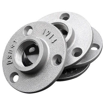 

10pcs/pack New Aluminum alloy Floor Flange Sliver Color Retro Flange Base LOFT Industrial Style Pipe Fitting 1/2 and 3/4 inch
