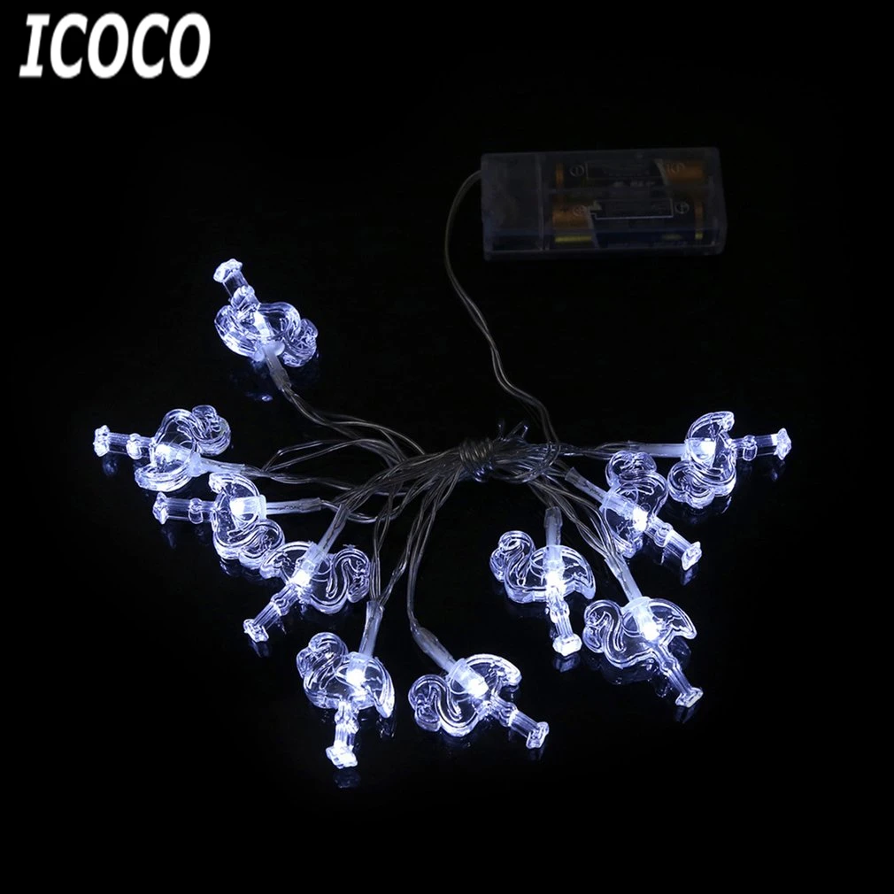 ICOCO Mini 10 LED Flamingo Light Strings Unique Flamingo Shaped Fairy
