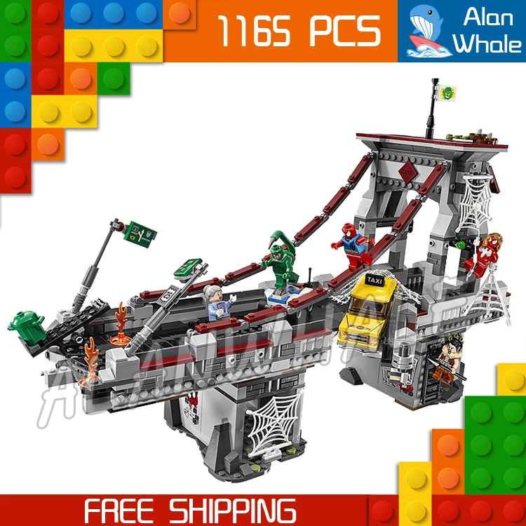 

1165pcs Super Heroes Spider-Man Web Warriors Ultimate Bridge 07038 DIY Figure Building Kit Blocks Toy Compatible With LegoING
