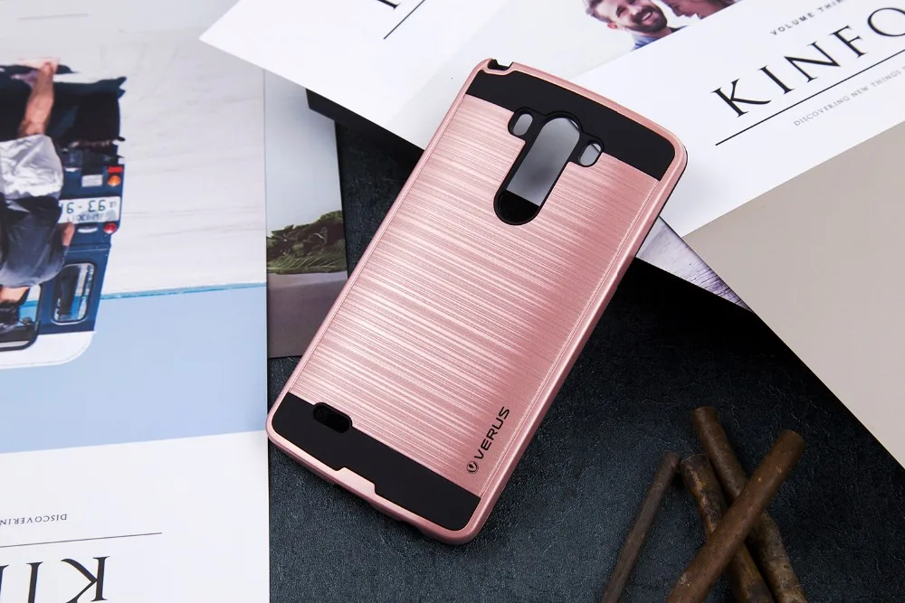 

Luxury Dual Hybrid Shockproof Brushed Hard Back Rugged Cover Cases Skin Shell Protectives For LG G3