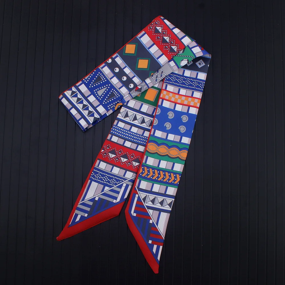 100*5cm 2018 new narrow scarf tied bag handle scarf small ribbon scarf ladies scarf Hair Bags Handle Decoration Tie Hand Ribbon