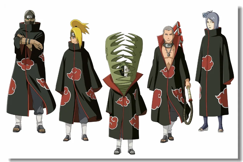 Пользовательские холст настенная постер Naruto Orochimaru Pain Sasori обои Kakuzu Deidara Hidan Konan