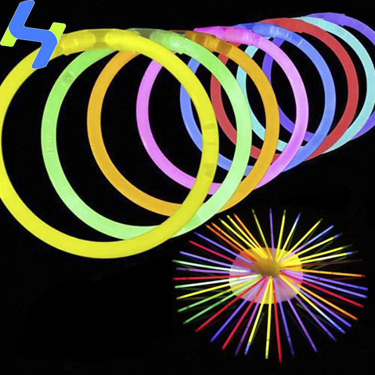 

100 Pcs Luminous Colorful Bracelets Light Glow Stick Wedding Christmas Party Light Up Glow Toys Concert Flash Night Light Sticks