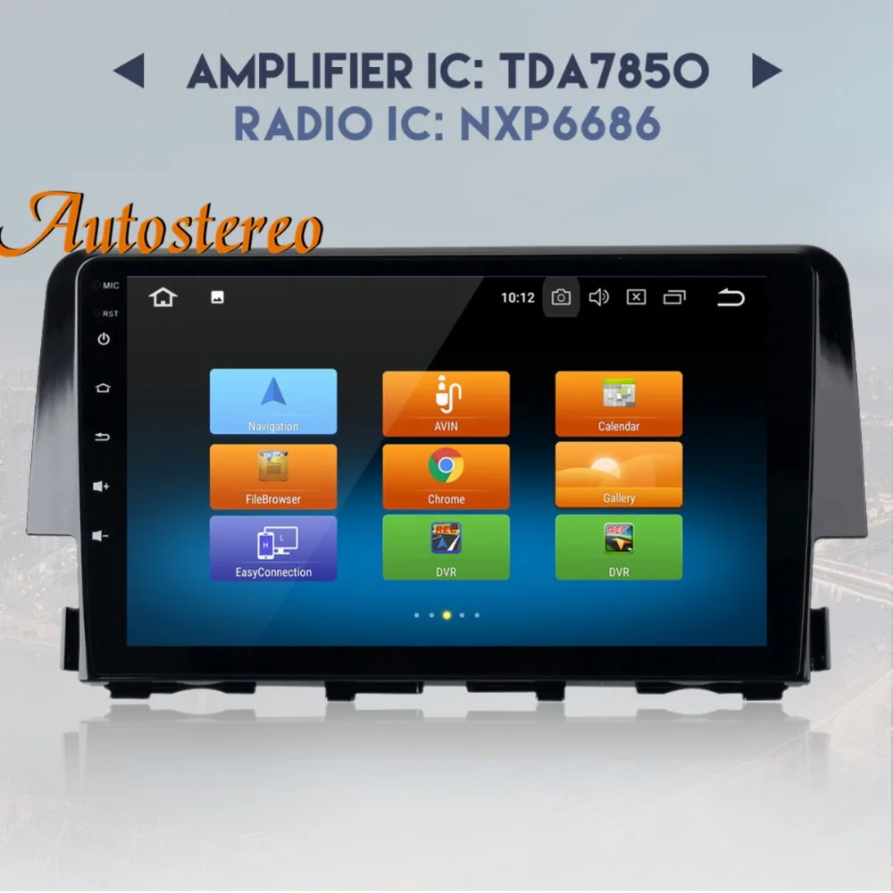 Android 9 автомобильный без dvd-плеера gps-навигация, радио, стерео для Honda Civic мультимедиа магнитола головное устройство