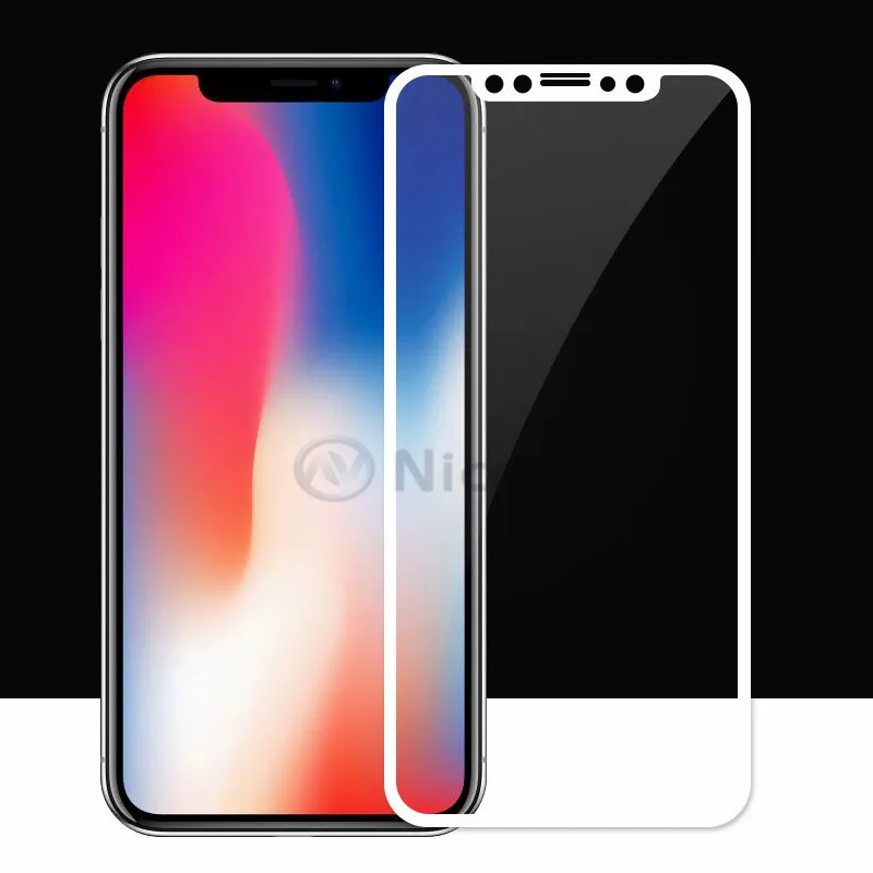 Nicotd 3D Weiche Kante Gehärtetem Glas für iPhone X 10 58