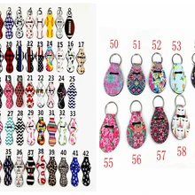1000pcs/lot Softball foot ball Baseball basketball Neoprene keychain chapstick holder keyring Key Holder 52 Style For Sale