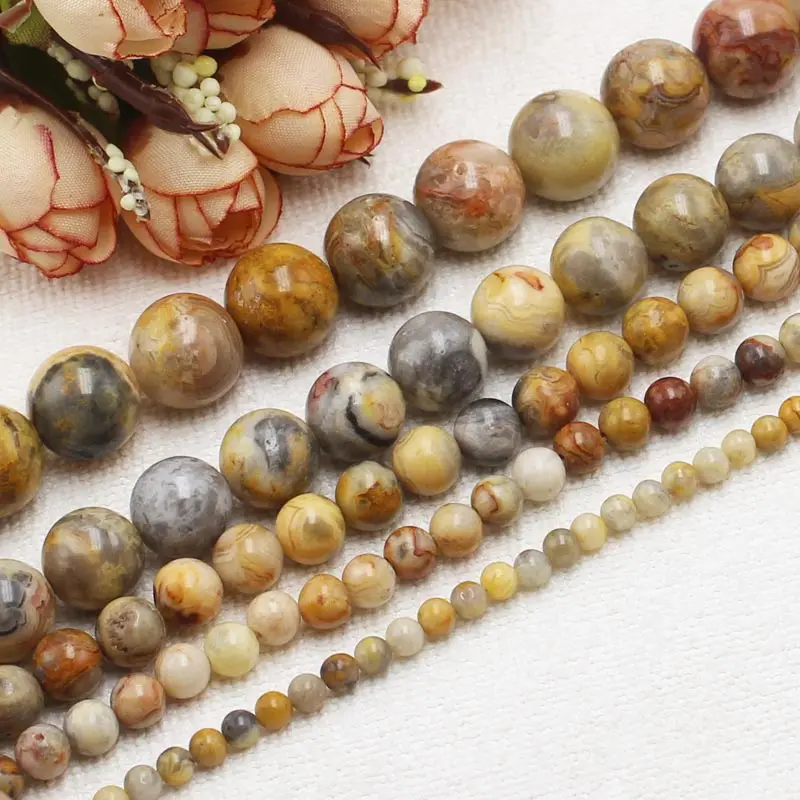 

Wholesale 4-16mm Crazy agates Round Beads 15"/38cm ,For DIYJewelry making!We provide mixed wholesale for all items !