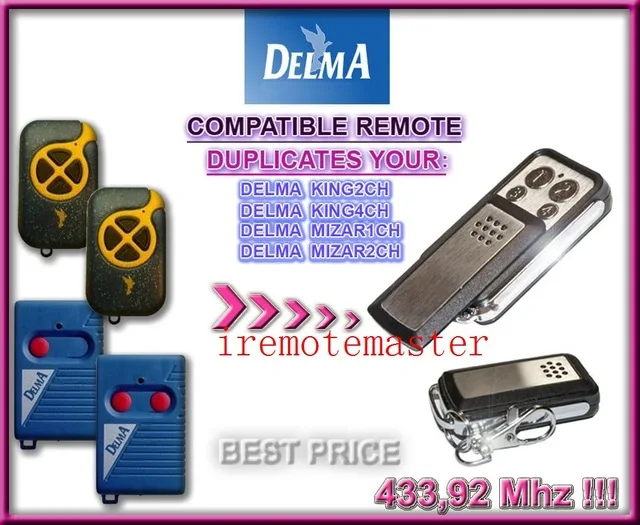 

Garage Door Remote Control For DELMA remote replacement 433MHZ