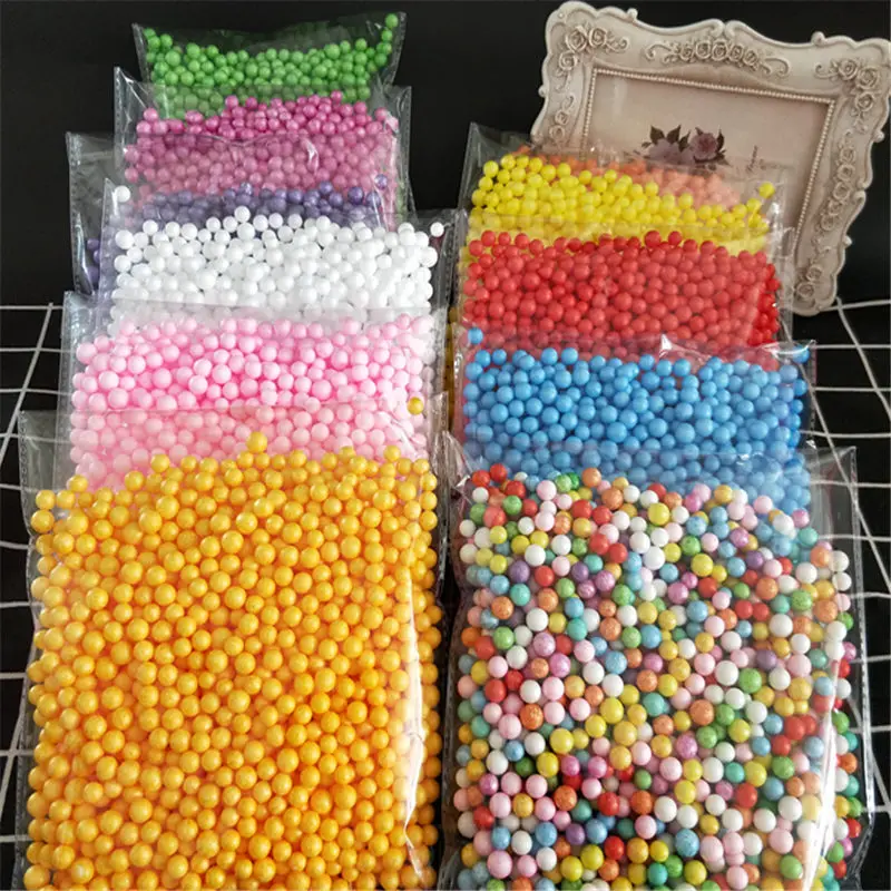 

7-9mm Polystyrene Styrofoam Plastic Foam Mini Beads Ball DIY Assorted Colors Decorate 2000pcs