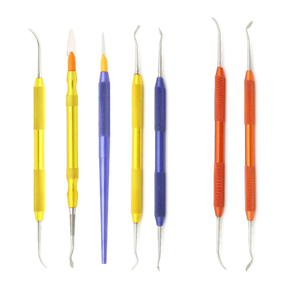 

7pcs Dental Lab Stainless Steel Colorful Wax Plaster Carving Tool Set on stone model work and wax caving excellent quality