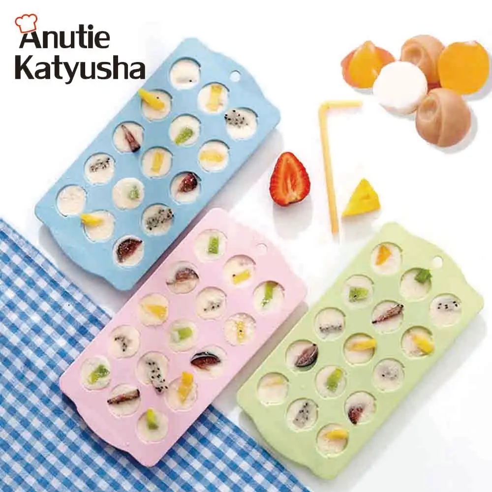 

15 Grids Round Ball Shaped Ice Cube Silicone Mold Chocolate Pudding Mould Ice Cube Tray Fruit Ice Cream Maker Kitchen Tools