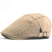 HT1577 модные кепки из хлопка весенние однотонные мужские и женские шапки простые регулируемые береты унисекс Cabbie Driver Gastby плоские кепки-береты
