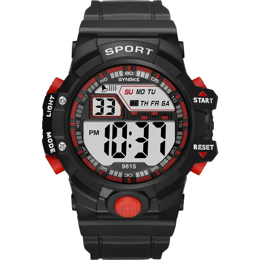 Военные спортивные мужские часы с цифровым дисплеем, водонепроницаемые кожаные часы с шаговым счетчиком, Топ люксовый бренд, светодиодный мужской наручные часы, горячая D4