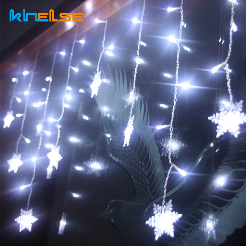 new 3 5m led curtain snowflake string light fairy lights hanging white christmas lights