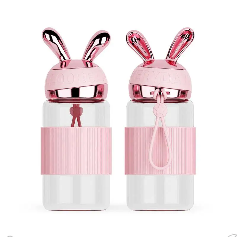 

Rabbit Cartoon Water Bottle Cute Creative Trend Of Portable Glass Bottle With Insulation Tape For Kids Students