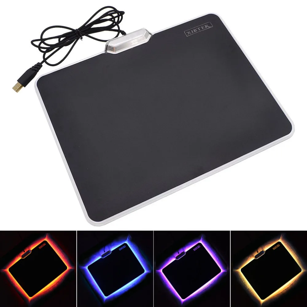 Xibter Color Lighting Mouse Pad Black Matte Surface Non slip Rubber