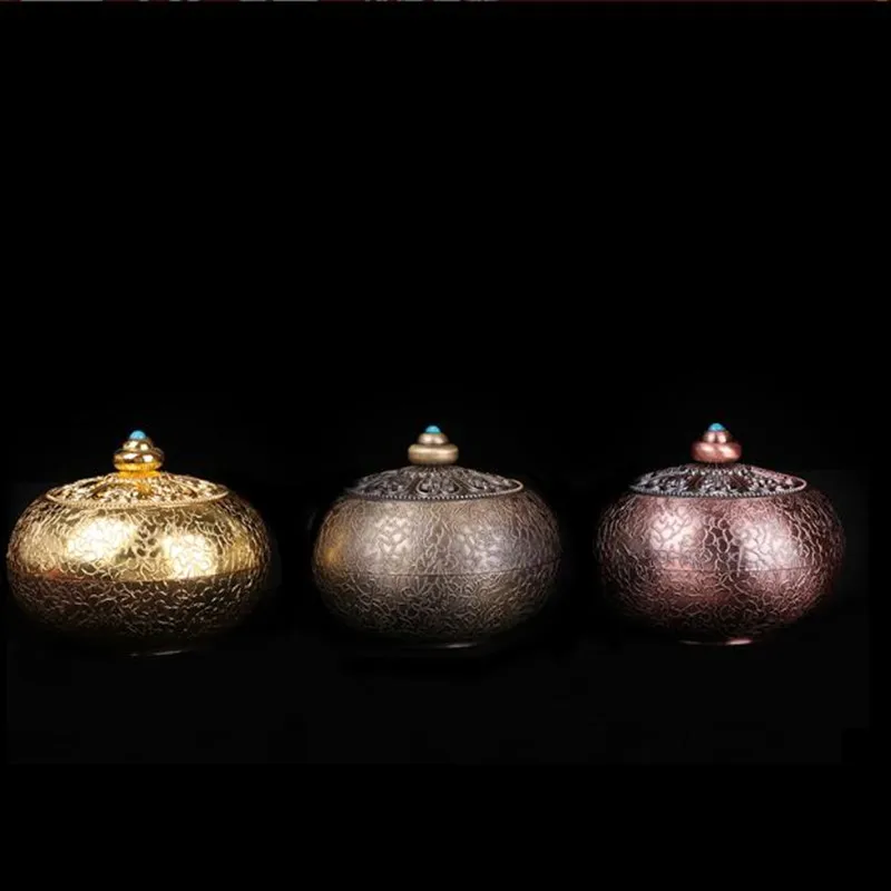 

Three Colors Buddhist utensils full eight auspicious incense burner Tibetan household indoor for Buddha aromatherapy furnace