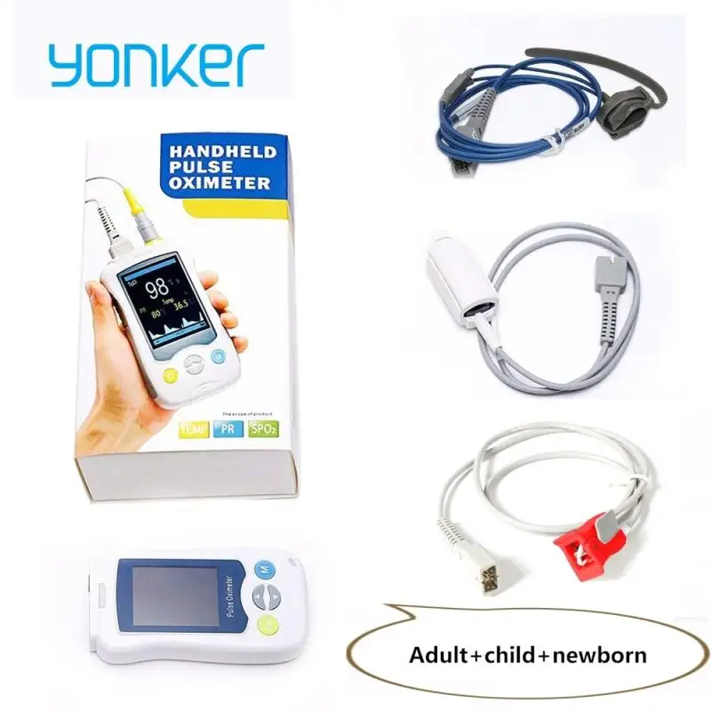 Yonker медицинский ручной пульсоксиметр с кончиком пальца, кислородный пульсометр, монитор пульса для взрослых, новорожденных, новорожденных, детей, детей - Цвет: Adult child newborn