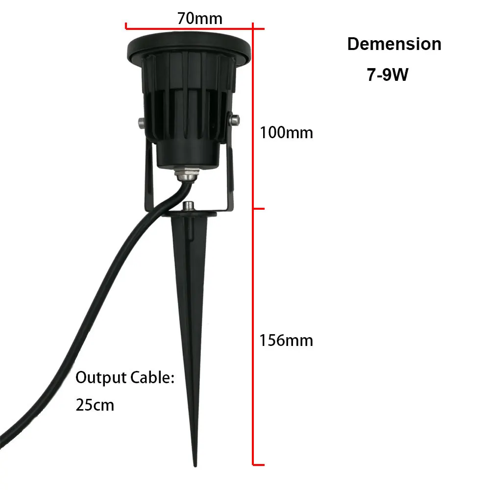 1X IP65 Водонепроницаемый светодиодный светильник для газона 3 Вт 5 Вт 7 Вт 9 Вт Спайк лужайка лампа с IP67 водонепроницаемый разъем для наружного садовый светильник ing