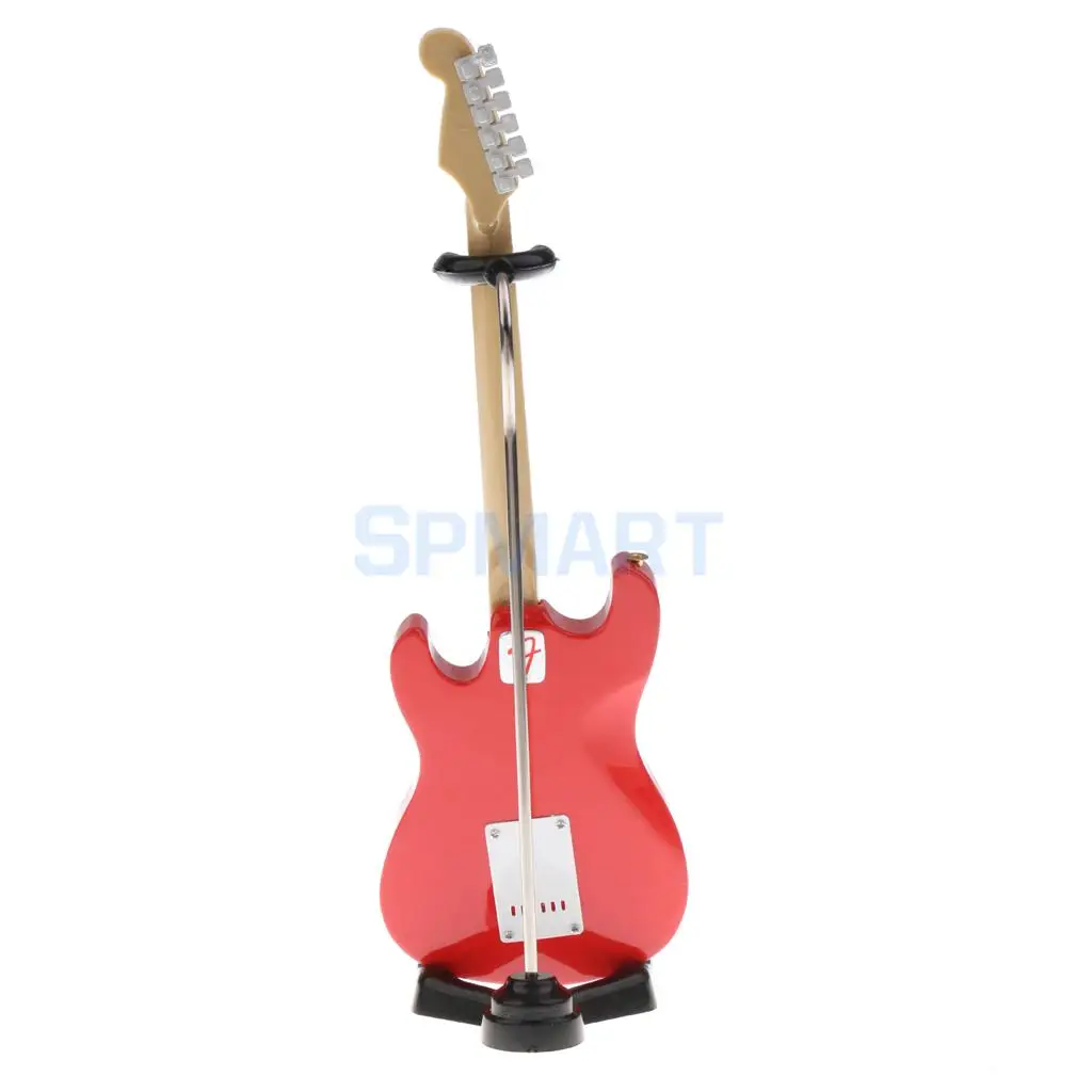 MagiDeal 1:6 мини v-образная электрическая гитара деревянные музыкальные инструменты модель с подставкой для детей игрушка Рождественский подарок кукольный домик Декор