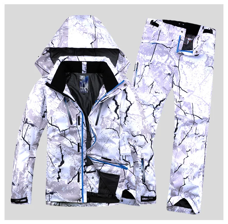 Impresión de invierno los hombres traje de esquí chaqueta de snowboard de esquí impermeable + Pantalones 2018 nuevos hombres de esquí desgaste impermeable y transpirable Impresión de invierno los hombres traje de esquí chaqueta de snowboard de esquí impermeable + Pantalones 2018 nuevos hombres de esquí desgaste impermeable y transpirable
