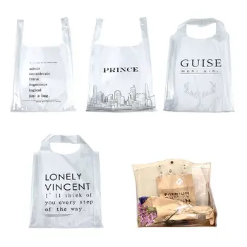 

Sell at a loss! PVC Reusable Transparent Handbag Eco Bags Shopping Grocery Bags Pouch Tote Women Handbags Book Bags