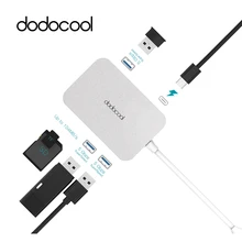 Dodotool 6-in-1 взаимный обмен данными между компьютером и периферийными устройствами C концентратор с Тип C Мощность доставки USB 3,0 Порты и разъёмы usb-хаб для MacBook Pro samsung Galaxy S9 huawei P20 Pro