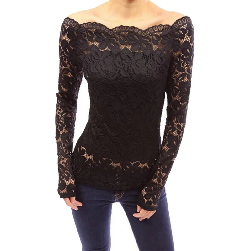 long sleeve lace shirt plus size