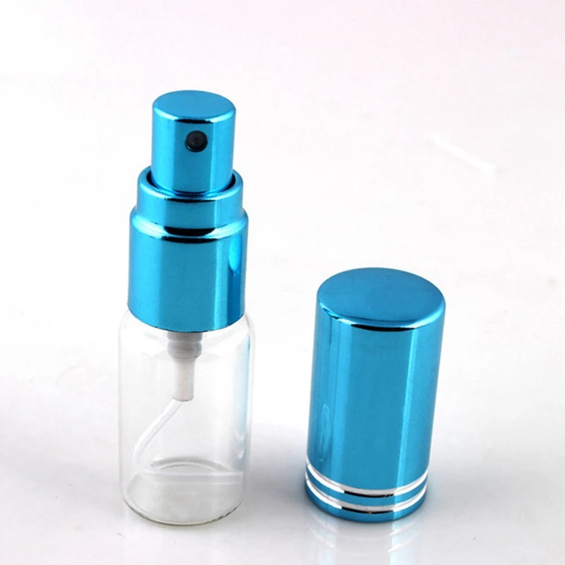1 шт 5 мл/10 мл портативный цветной стеклянный многоразовый флакон с пустой распылитель для парфюмерии косметические контейнеры с распылителем для путешествий - Цвет: LB-L