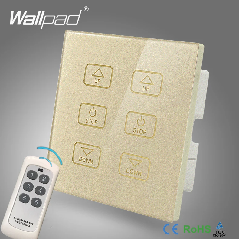 110 V 250 wallpad Золотое Стекло сенсорный Панель 6 кнопок Broadlink Rf Беспроводной