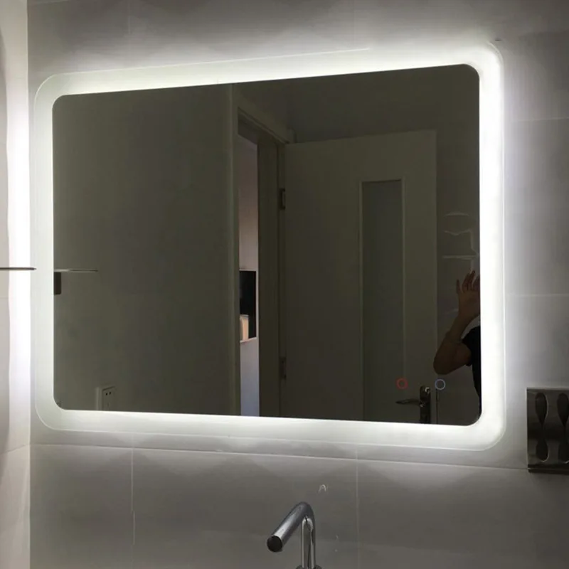 Светодиодный светильник, зеркало для ванной, зеркало для макияжа, анти-туман, водонепроницаемый, сенсорный настенный, роскошные зеркала для ванной, туалетный, Наслаждайтесь музыкой, Bluetooth