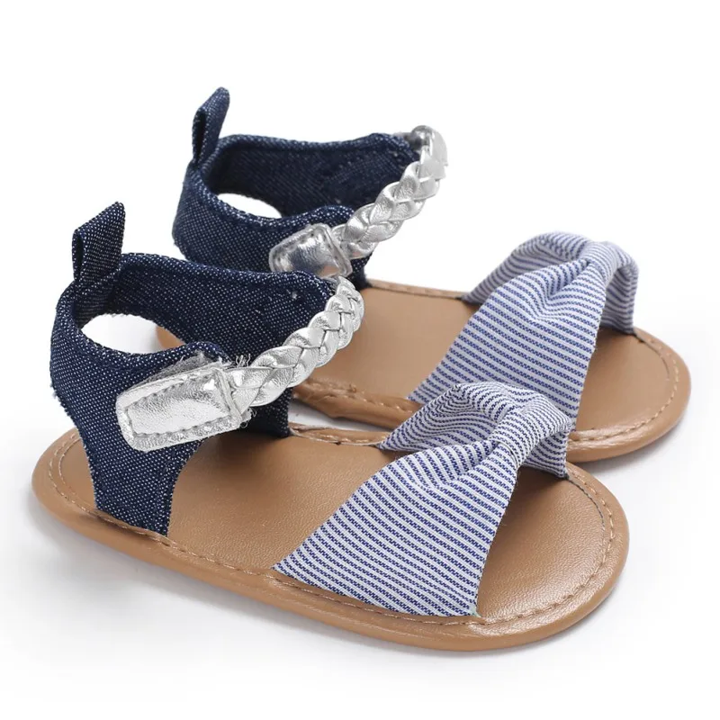 Летние детская обувь для малышей для девочек милые туфли с бантом сандалии модная повседневная Милая обувь в горошек