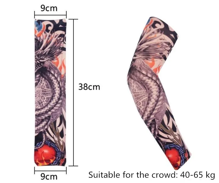 1 шт., новые модные спортивные татуировки теплый рукав Мужская УФ-защита Открытый Временная подделка рукав с татуировками Теплее рукава