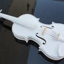Полный размер 4/4 ручная работа белая скрипка полностью белая отделка чехол с бантом