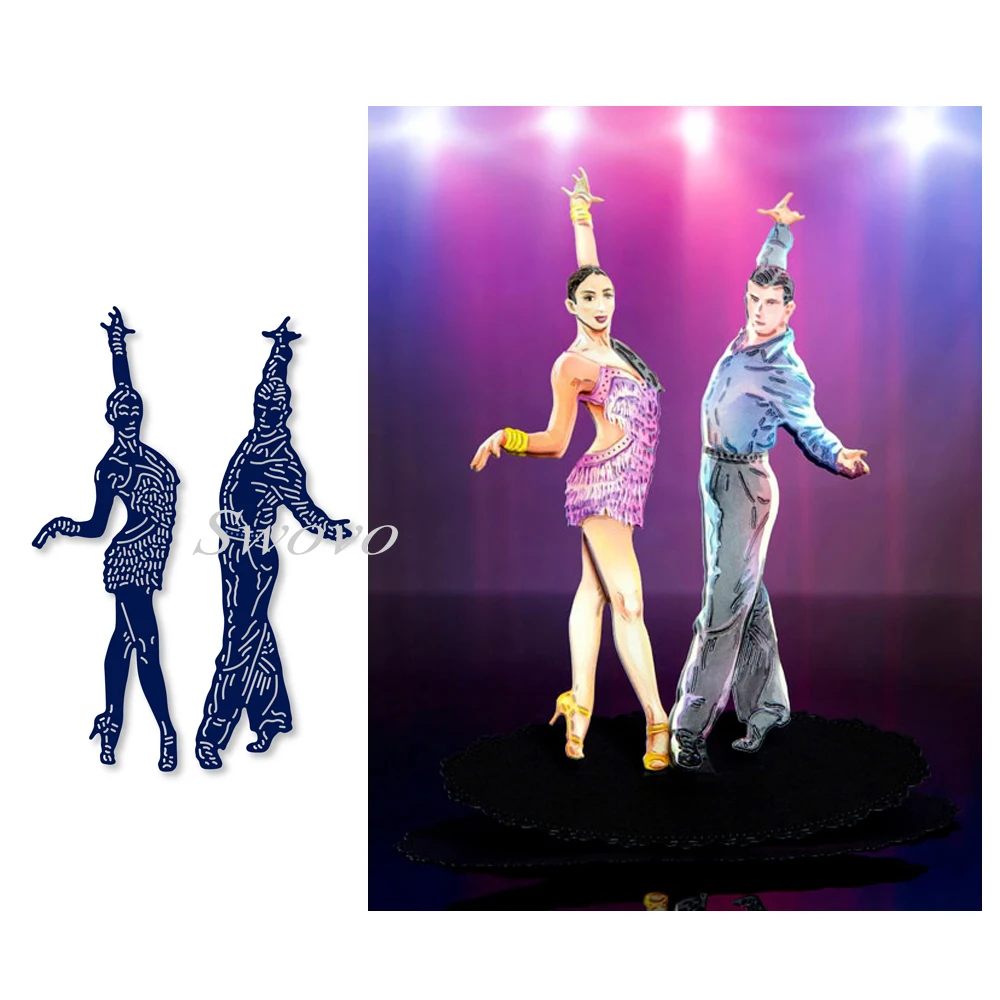 

Swovo Dancing man and woman Metal Cutting Dies Stencils DIY for Scrapbooking Paper Card Craft Embossing Die Cut stamps and dies