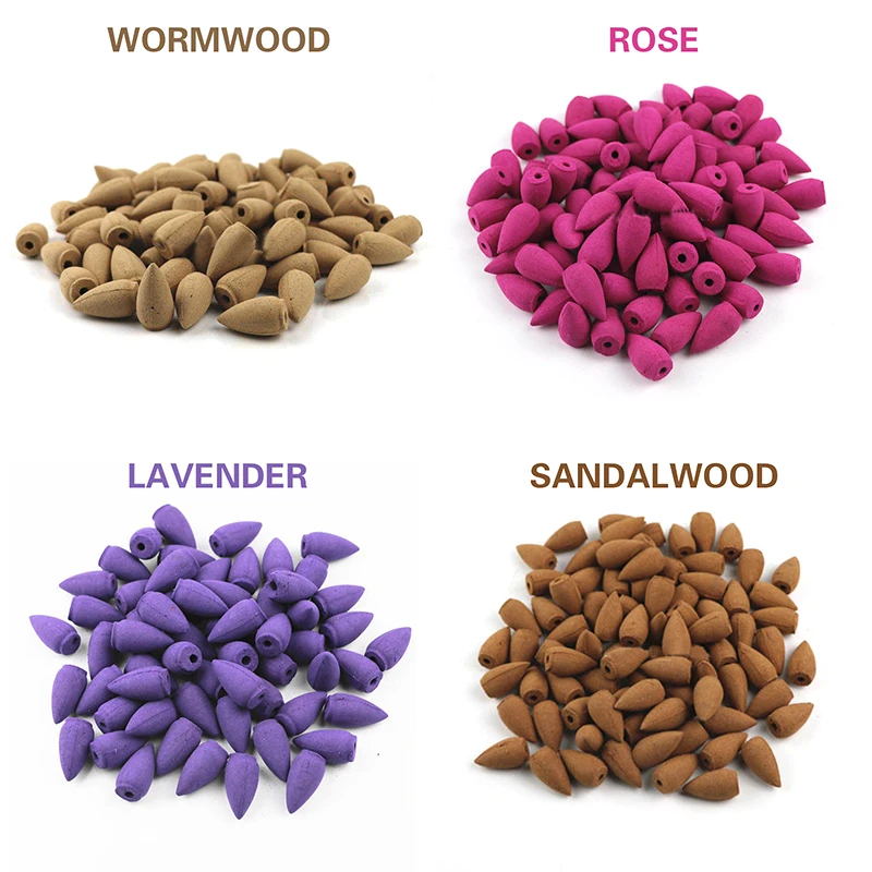 

20pcs Natural Smoke Tower Cone Bullet Backflow Incense Fragrances Health Hollow Reunids fFow Natural Incense Tea Smoke Backgroun