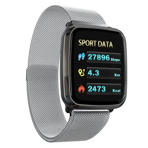 Серебристый Смарт-браслет PPG ECG smartwatch измеритель пульса кровяное давление ip67 smartband водонепроницаемые Смарт-часы спортивные мужские смарт-браслет - Цвет: Серебристый