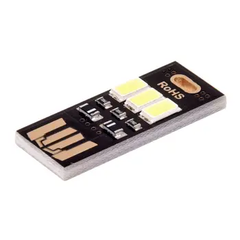 

Portable Mini Pocket Card Lamp White light 3 LED Keychain USB Light