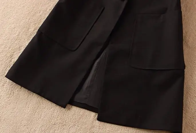 plus size 3XL!V-NECK Fashion Black Blazer Vest Women Long Waistcoat office lady OL Elegant Cardigan Sleeveless jacket