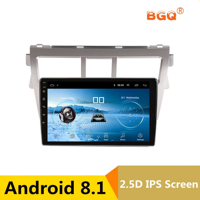 

9" 2.5D IPS Android 9.1 Car DVD Multimedia Player GPS For Toyota Vios YARIS 2008 2009 2010-2013 audio radio stereo navigation