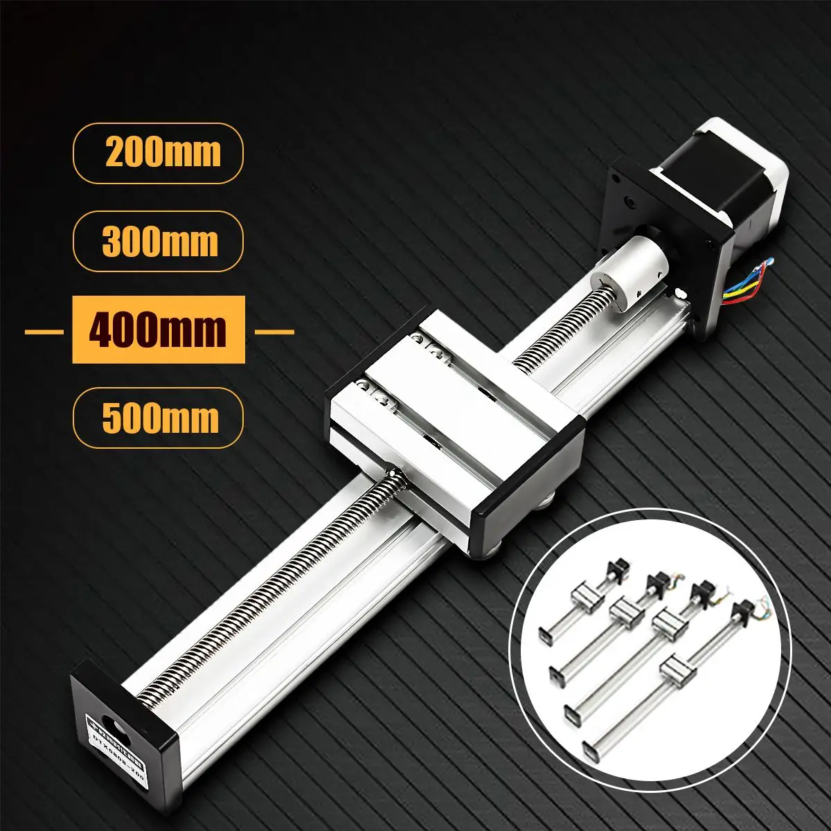 

400mm Slide Stroke CNC Linear Motion Lead Ball Screw Slide Stage Stroke 42 Motor Actuator Stepper For Engraving Machine