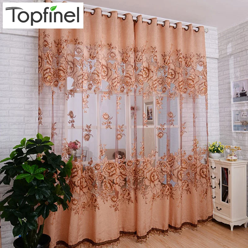 

New tulle in Translucidus window curtain Jacquard embroidered volie sheer blackout curtains for living room the bedroom panel