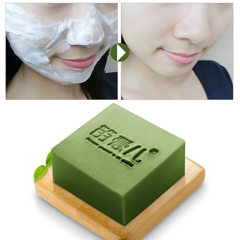 

Daralis Matcha Handmade Soap Oil Control Hand Made Soap Acne Treatment Facial Cleanser Whitening Moisturizing +Free Soap Dish