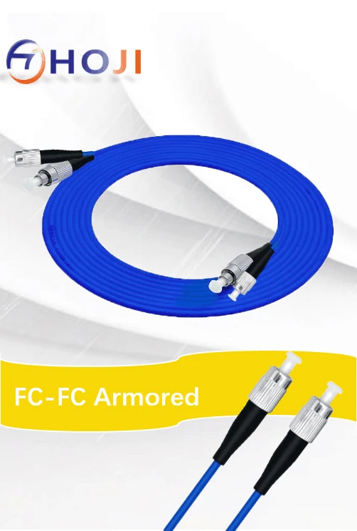 

FC-FC 2 Pieces 10M Armored Fiber Cable Patch Cord FC/PC-FC/PC SM 9/125 Duplex Fiber Jumper