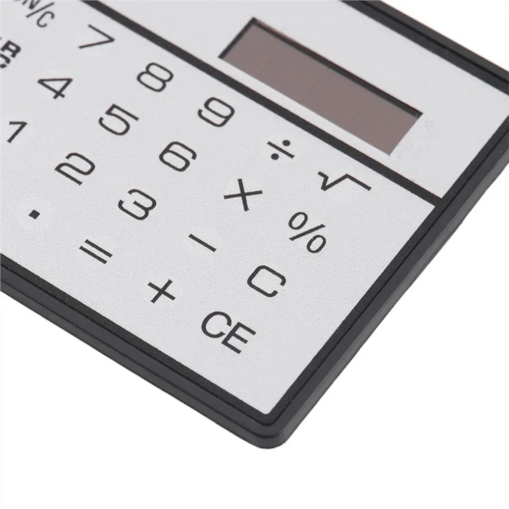 8-значный ультра тонкий калькулятор на солнечных батареях с Сенсорный экран дизайн кредитной карты Портативный мини калькулятор для Бизнес школы