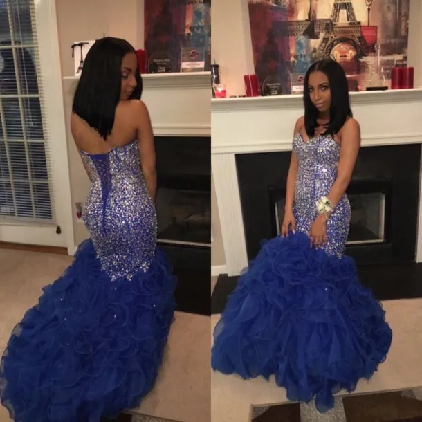 Prom-dresses-2017-Stunning-African-Crystal-Beaded-Royal-Blue-Mermaid ...